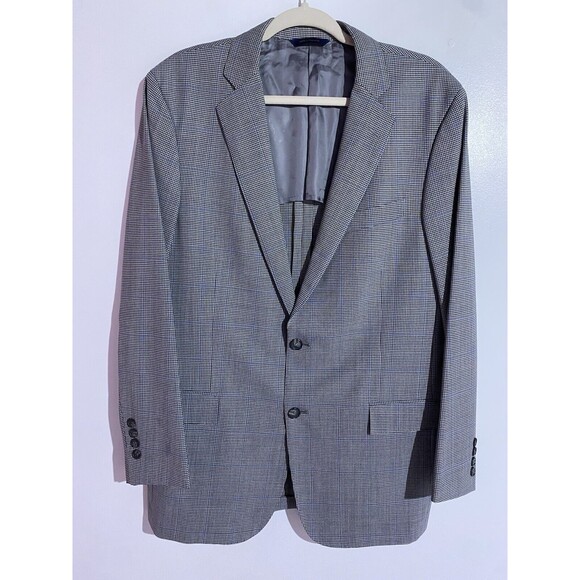 Brooks Brothers Blazer 40R Gray Wool Regent Windowpane Brookscool Sport Coat